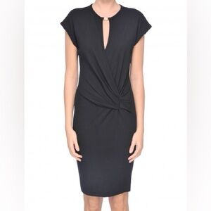 M by Missoni Viscose blend sheath short sleeve keyhole open front dress